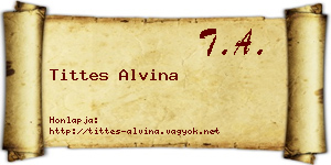 Tittes Alvina névjegykártya
